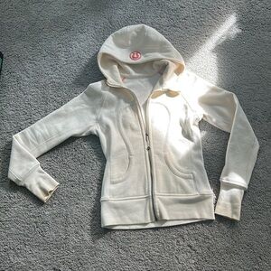 SIZE 2 cream Lululemon scuba zip up